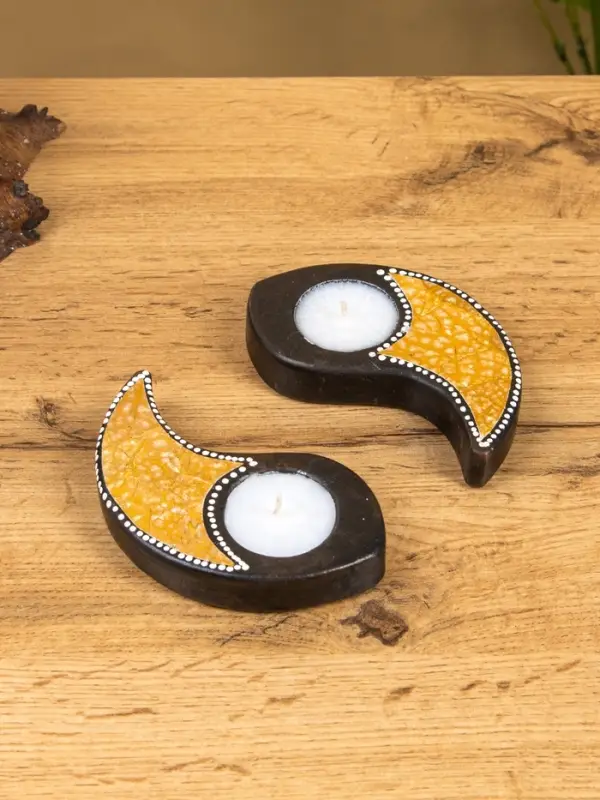 Набор свечей "Инь Янь" керамика, 13х13х2 см