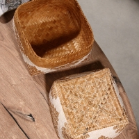 Корзинка плетеная "Манадо" бамбук 24х24х15 см, светлая