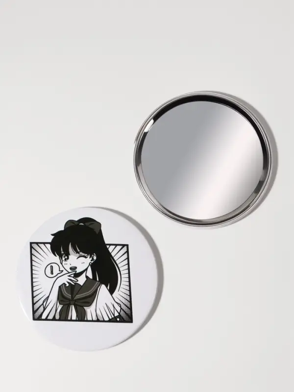 Зеркало карманное &laquo;Аниме&raquo;, d=7 см, белое