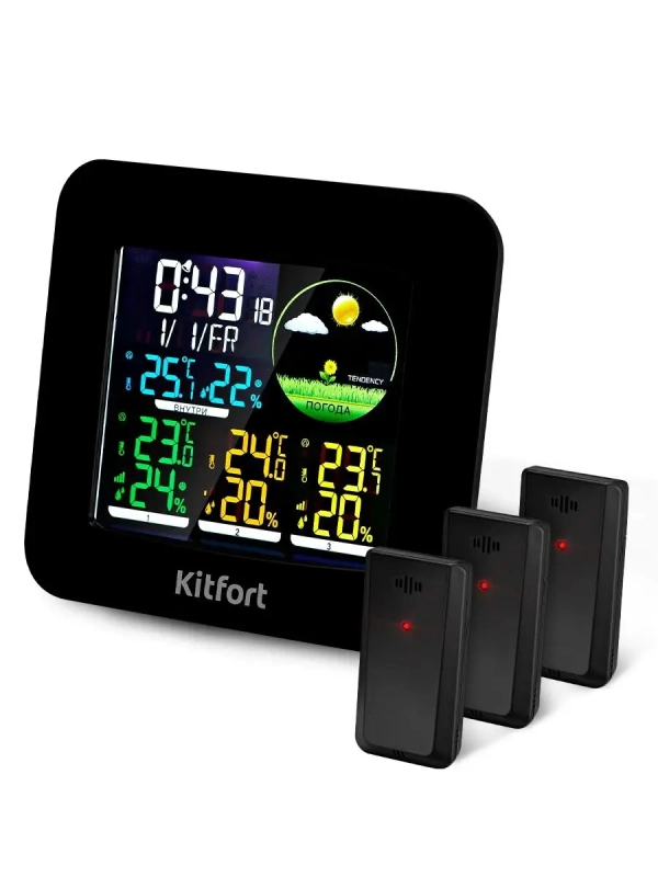 Метеостанция КТ-3321 термометр, погодная станция, часы