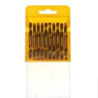Набор двусторонних сверл по металлу ТУНДРА, HSS-Tin, 4.2 х 55 мм, 10 шт.