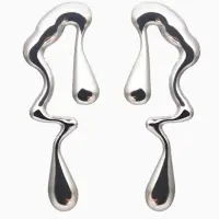 Гарнитур 2 предмета: кулон, серьги "Капли" таяние, цвет серебро