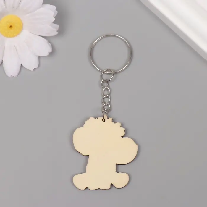 Брелок дерево "Слонёнок с цветным венком" 4,1х3,5х0,3 см