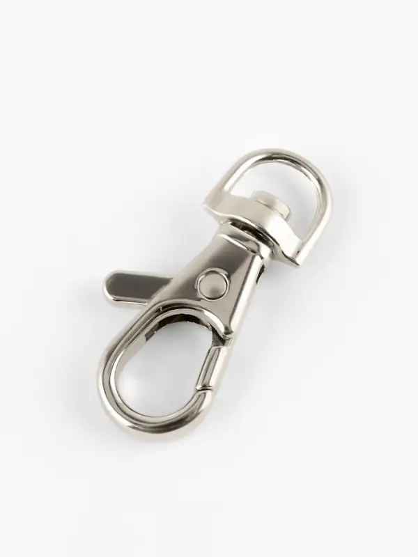 Карабин металлический TEIRA, набор 2 шт., 6.7 г, 3.8&times;1.3 см/9&times;2 мм, цвет серебряный