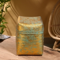 Корзинка плетеная "Голден" 25х25х30 см, голубой