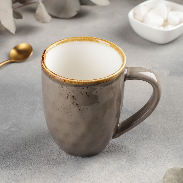 Кружка фарфоровая Magistro &laquo;Церера&raquo;, 400 мл, цвет коричневый