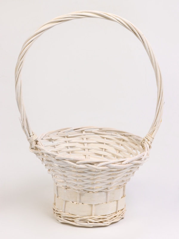 Набор 3 шт корзин плетеных 28х28х16, 22х22х15, 19х19х14 см, плетеная ручка h=_ см, серый