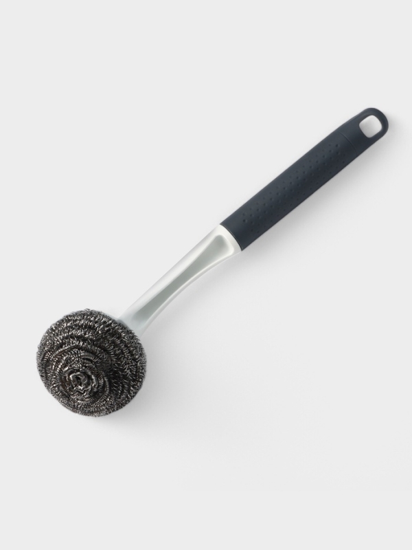 Щётка для мытья посуды с металличкой губкой Breeze, удобная ручка, 30&times;6 см