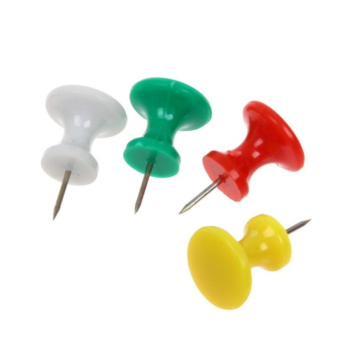 Кнопки силовые, большие, цветные, 15 штук, в пластиковой коробке