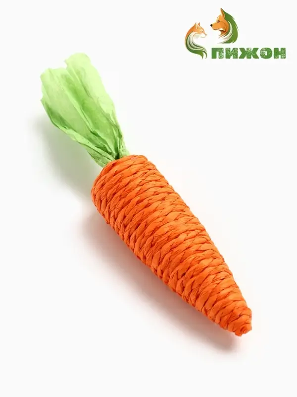 Игрушка-когтеточка для кошек "Морковка", 13 см, оранжевая