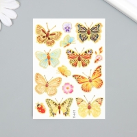 Татуировка на тело цветная "Бабочки" с золотом МИКС 7,5х11 см