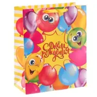 Пакет подарочный ламинированный, упаковка, &laquo;Весёлого дня рождения!&raquo;, ML 23 х 27 х 11.5 см