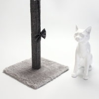 Когтеточка-столбик"Пижон" с игрушкой бантиком 30 х 30 х 50см, серый