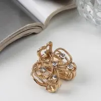 Крабик для волос &laquo;Бантик&raquo;, стразы, 2.5 см, золото