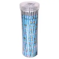 Карандаш чернографитный с ластиком &laquo;Единороги&raquo;, твердость НВ, корпус круглый, МИКС (штрихкод на штуке)