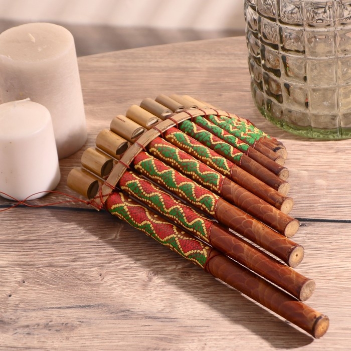 Сувенирный музыкальный инструмент "Флейта Пана" 28х19,5х6,5 см МИКС