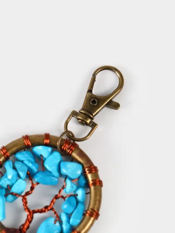 Брелок ловец снов "Великое древо" 19 см, цв. голубой