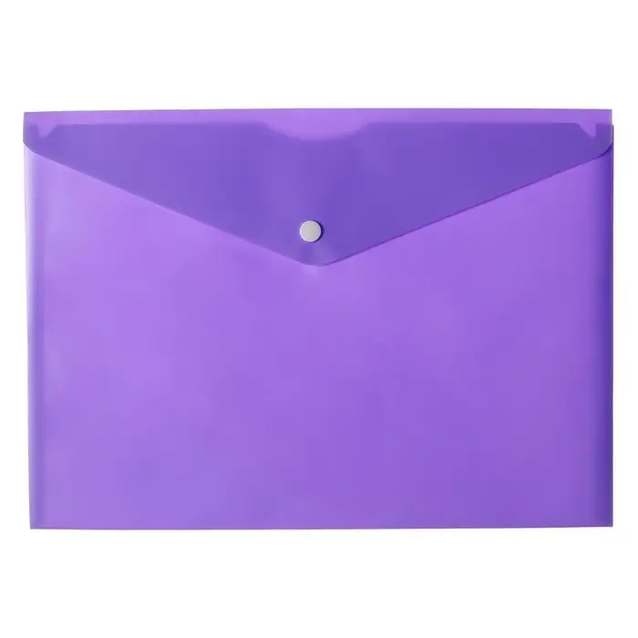 Папка-конверт на кнопке А4, 180 мкм, Calligrata Pastel, глянцевая, полупрозрачная, микс