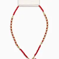 Колье "Вишня" бисер, цвет красный в золоте