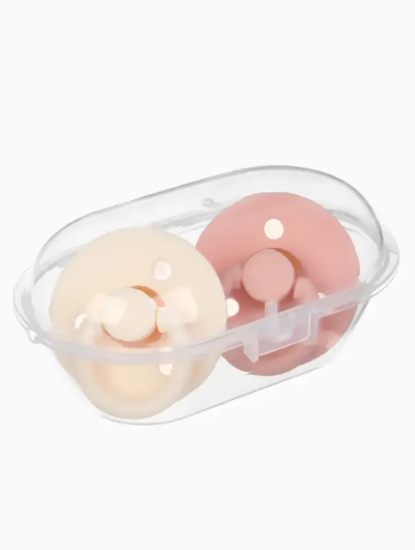 Набор классических пустышек, 2 шт., латекс, персиковый/айвори, в контейнере, от 0 мес., M&B