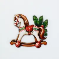 Ёлочная игрушка - подвеска новогодняя &laquo;Лошадка-качели&raquo;, 7.7&times;6.9 см