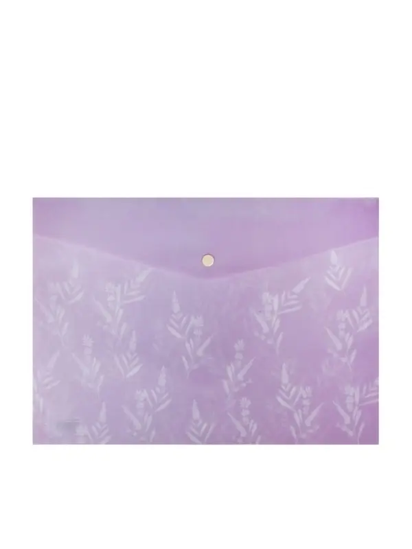 Папка-конверт на кнопке формат А4 180мкр блестящая МИКС Сиреневый стиль  (штрихкод на штуке)   10843