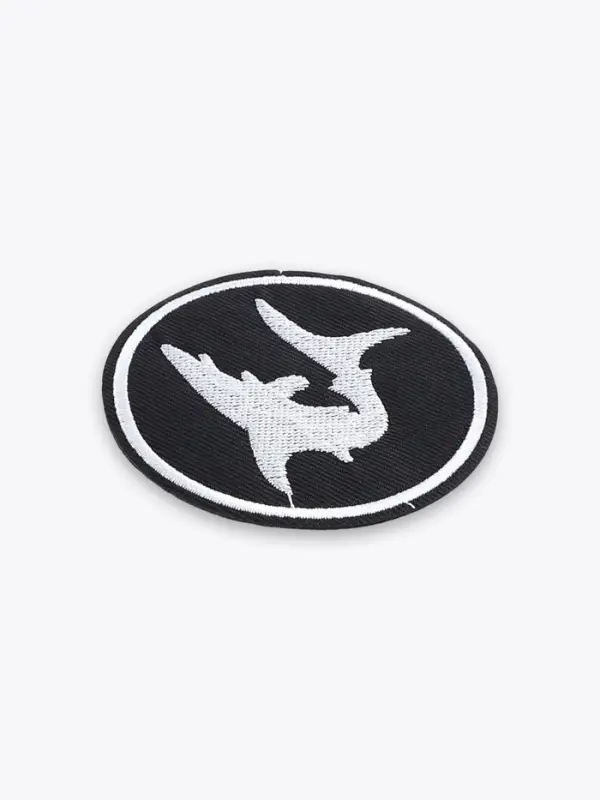 Термоаппликация &laquo;Акула&raquo;, d=7.9 см, фасовка 10 шт., чёрная, белый