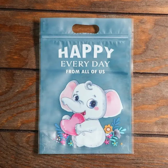 Пакет подарочный, с zip-lock застежкой, 15 х 22 см, МИКС