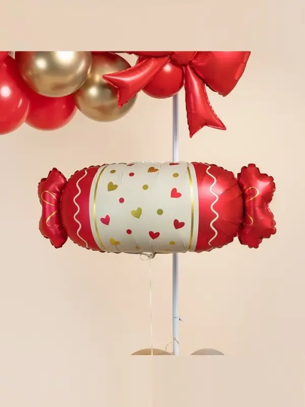 Воздушный шар фольгированный 34" &laquo;Конфета&raquo;, красный сатин