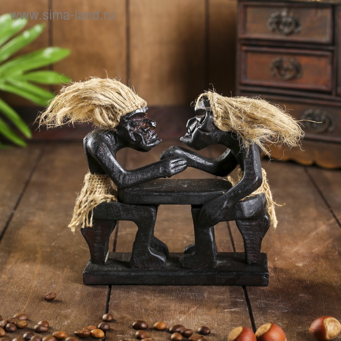 Сувенир &laquo;Аборигены и армреслинг&raquo;, 18&times;16&times;9 см, дерево