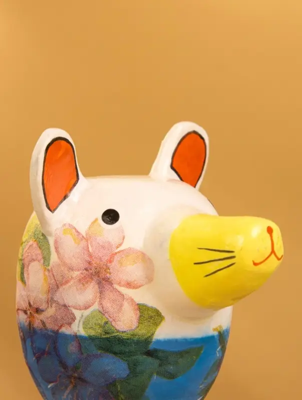 Деревянная кукла кокеши "Мышка" 7х8,5х8 см