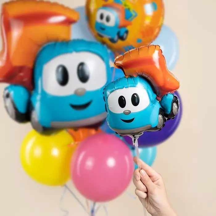 Воздушные шары фольгированные 14" &laquo;Грузовичок Лева&raquo; набор 5 шт.