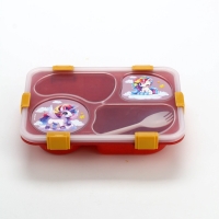 Ланч - бокс с 4 секциями &laquo;Единорог&raquo;, 23 х 17 х 5,5 см, розовый