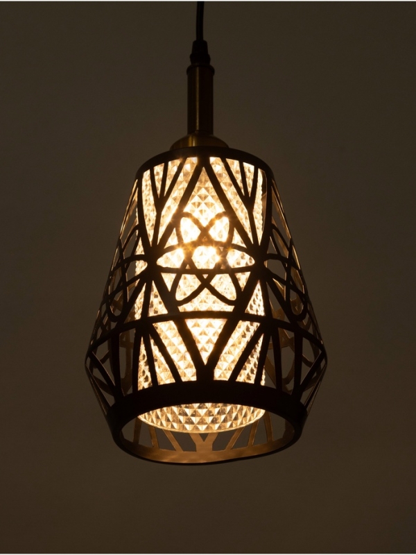 Светильник "Атом" 1х40Вт Е27 черный/золото 19х19х20+100см