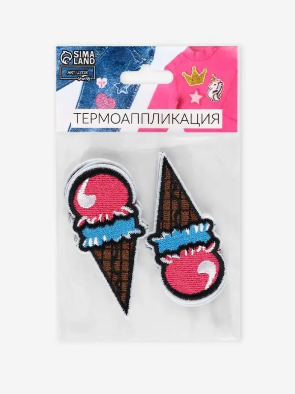 Термоаппликация &laquo;Мороженое&raquo;, 7.2&times;3.5 см, разноцветная