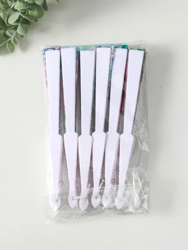 Веер пластик, текстиль "Цветы и узоры" МИКС широкие лопасти, золото 23 см