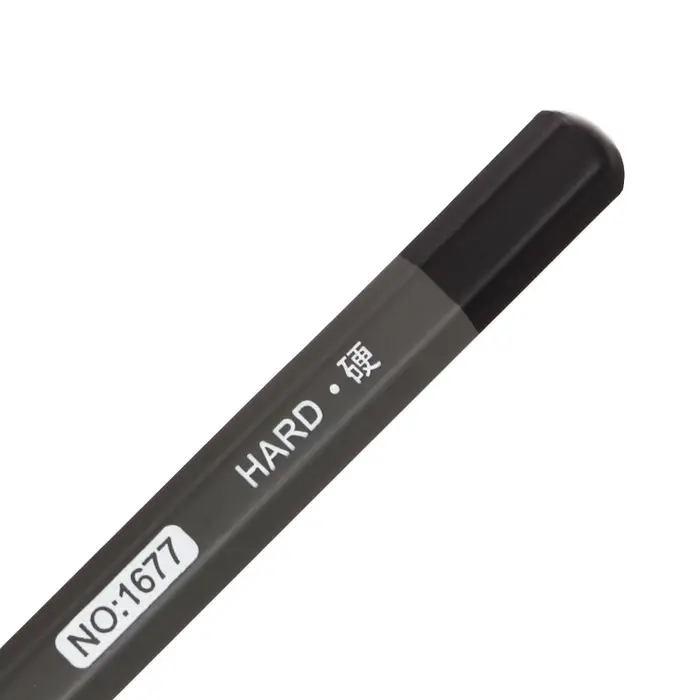 Карандаш угольный чёрный, Hard, корпус серый