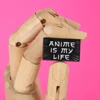 Значок деревянный Anime is my life, аниме, 3.3&times;2 см