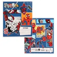 Тетрадь в линейку 24 листа, 5 видов МИКС, обложка мелованный картон, &laquo;Человек-паук&raquo;