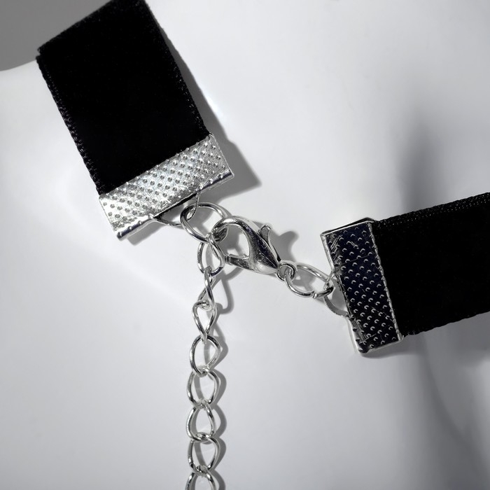 Чокер &laquo;Стразинка&raquo; круг в огранке, цвет белый в серебре, 33 см