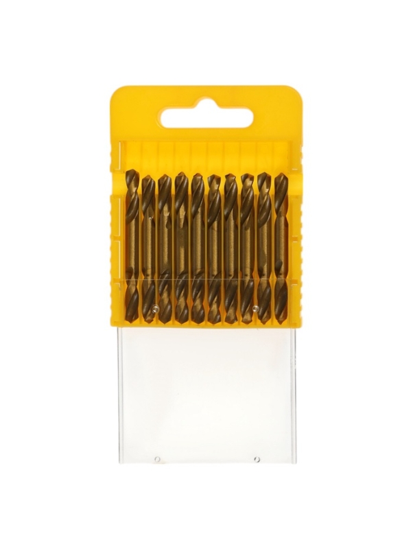 Набор двусторонних сверл по металлу ТУНДРА, HSS-Tin, 5.2 х 55 мм, 10 шт.