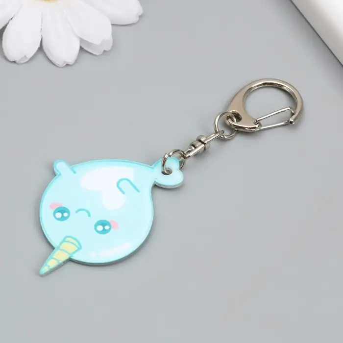 Брелок акрил "Малыш нарвала" 5х3,3 см