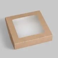 Коробка складная, крафт, 20 х 20 х 4 см, 1,5 л