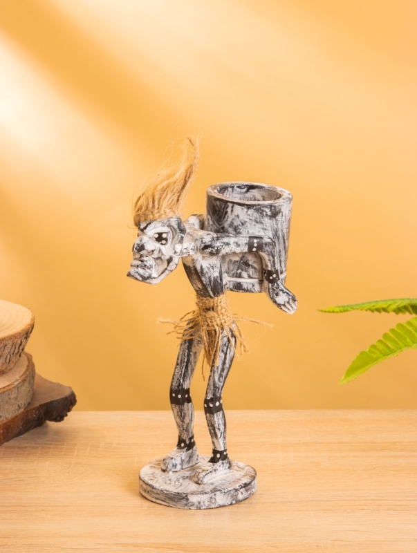 Сувенир "Абориген с кувшином" дерево, 8х13х20 см