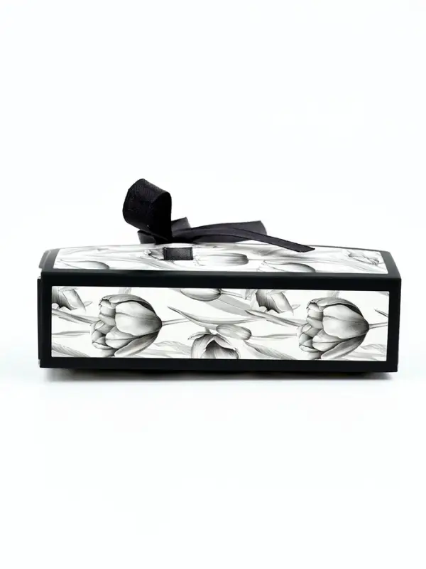 Коробка под бижутерию &laquo;Чёрно-белая&raquo;, 12 х 8.5 х 3 см