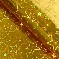 Бумага голографическая &laquo;Звездопад&raquo;, ярко-жёлтая, 70&times;100 см