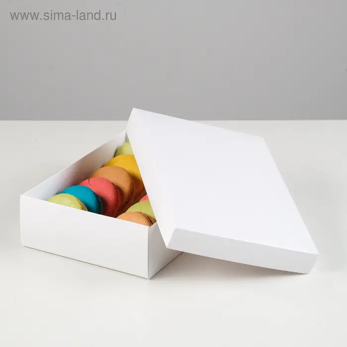 Коробка картонная без окна, белый, 21 х 15 х 5 см