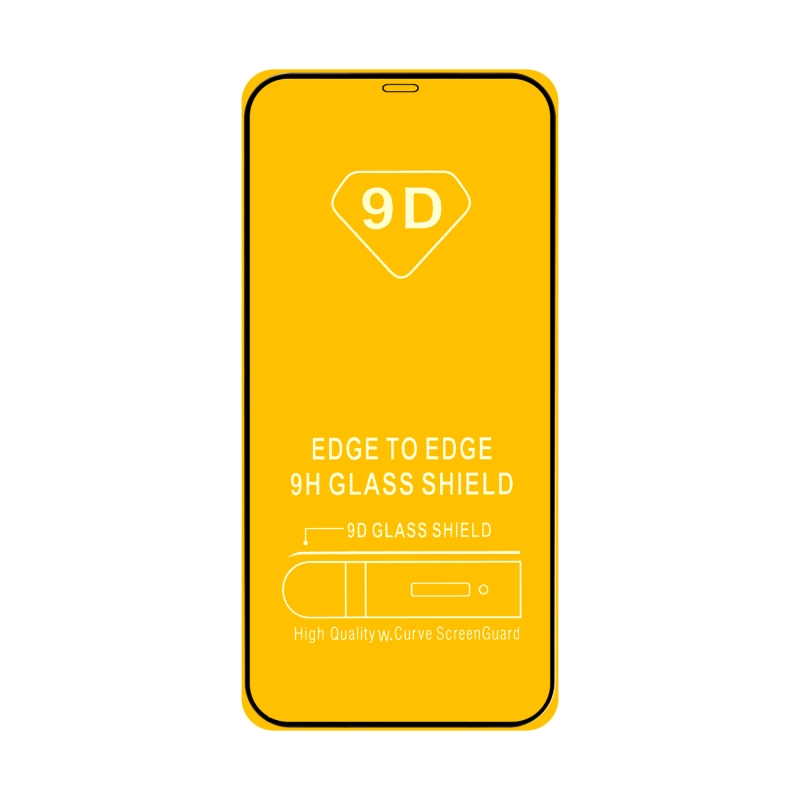 Защитное стекло iPh 12/12 Pro (6.1) Full Glue с рамкой 2.5D черное (25 шт./уп.)