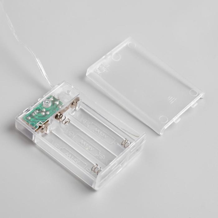 Гирлянда &laquo;Нить&raquo; 5 м роса, IP20, зелёная нить, 50 LED, 2 режима, батарейки AAх3 (нет в комплекте), свечение мульти