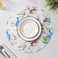 Салфетка сервировочная на стол Доляна &laquo;Пауло&raquo;, d=38 см, цвет белый